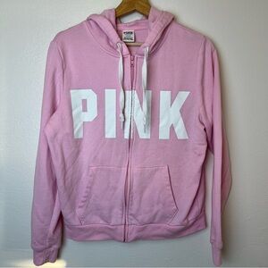 Victoria’s Secret PINK Hoodie Zip-Up Women’s Size M Pink Y2K 2000s Girly Mcbling